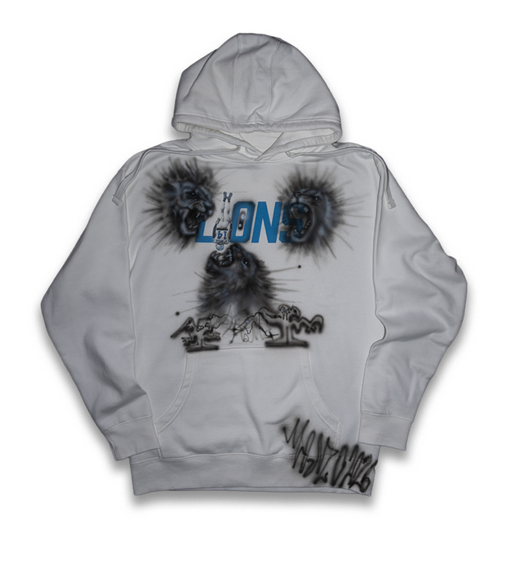 1/1 airbrushed Lions hoodie